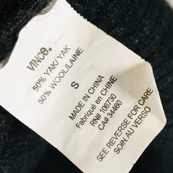 Vince Sweater Yak wool ribbed EUC v neck S gray - Picture 3 of 4